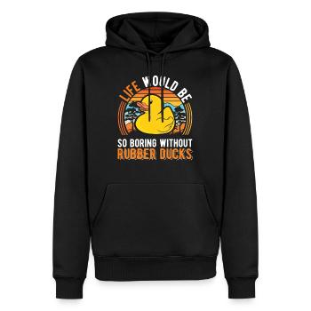 canard en caoutchouc cadeau canard en caoutchouc canard en caoutchouc - Sweat à capuche Premium bio Homme - noir - Devant - Nico (187cm)