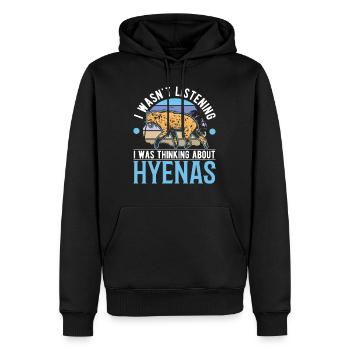 Hyène Cadeau Terre Loup Hyène - Sweat à capuche Premium bio Homme - noir - Devant - Nico (187cm)