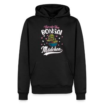 Verrücktes Bonsai Mädchen Bonsaibaum - Männer Premium Bio Hoodie - Schwarz - Vorne - Nico (187cm)