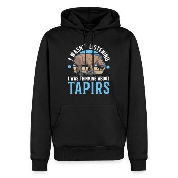 Je n’écoutais pas, je pensais à Tapirs - Sweat à capuche Premium bio Homme - noir - Devant - Nico (187cm)
