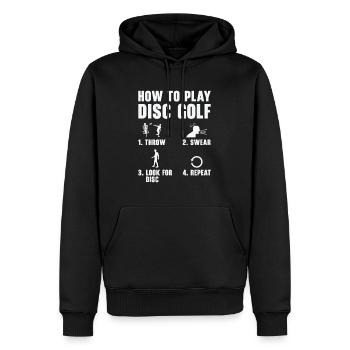 Comment jouer à Disc Golf Funnier - Sweat à capuche Premium bio Homme - noir - Devant - Nico (187cm)