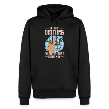 Working Busy Cat Employee Cat Owner Worker - Men’s Premium Organic Hoodie - black - Front - Nico (187cm)
