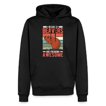 Because Beavers are freaking awesome Biber - Männer Premium Bio Hoodie - Schwarz - Vorne - Nico (187cm)