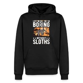 La vie serait si ennuyeuse sans paresseux - Sweat à capuche Premium bio Homme - noir - Devant - Nico (187cm)