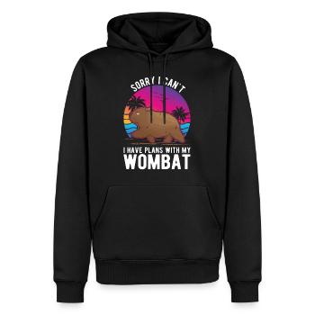 Australischer Wombat - Männer Premium Bio Hoodie - Schwarz - Vorne - Nico (187cm)