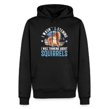 Squirrel Gift Squirrel Grey Squirrel - Men’s Premium Organic Hoodie - black - Front - Nico (187cm)