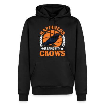 Happiness is being with Crows Rabe Krähe - Männer Premium Bio Hoodie - Schwarz - Vorne - Nico (187cm)