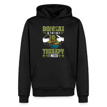 Le bonsaï est la seule thérapie dont j’ai besoin - Sweat à capuche Premium bio Homme - noir - Devant - Nico (187cm)