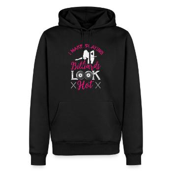 Pocketologist Billard Piscine Billard 8 Femme - Sweat à capuche Premium bio Homme - noir - Devant - Nico (187cm)