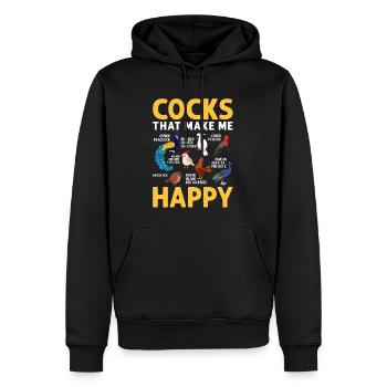 Erwachsene männliche Vögel Sammlung Hahn Lustige - Männer Premium Bio Hoodie - Schwarz - Vorne - Nico (187cm)