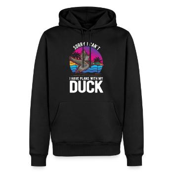 Canard Cadeau Canard Éleveur Canard - Sweat à capuche Premium bio Homme - noir - Devant - Nico (187cm)