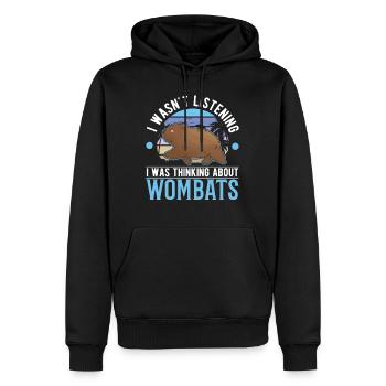 Australischer Wombat - Männer Premium Bio Hoodie - Schwarz - Vorne - Nico (187cm)