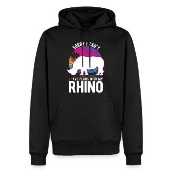 Rhinocéros Rhinocéros Rhinocéros - Sweat à capuche Premium bio Homme - noir - Devant - Nico (187cm)