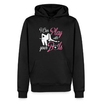 Pocketologist Billard Piscine Billard 8 Femme - Sweat à capuche Premium bio Homme - noir - Devant - Nico (187cm)