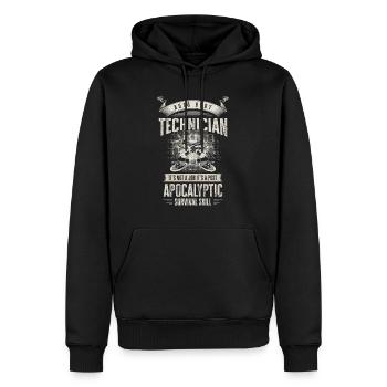 Technicien carrosserie post-apocalyptique - Sweat à capuche Premium bio Homme - noir - Devant - Nico (187cm)