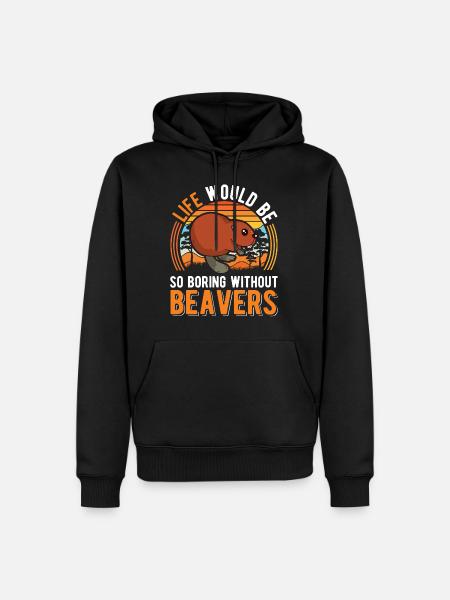 Biber Geschenk Biberdamm - Männer Premium Bio Hoodie - Schwarz