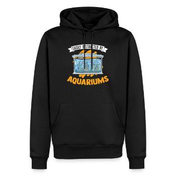 Easily distracted by Aquariums Aquaristik Aquarist - Männer Premium Bio Hoodie - Schwarz - Vorne - Nico (187cm)