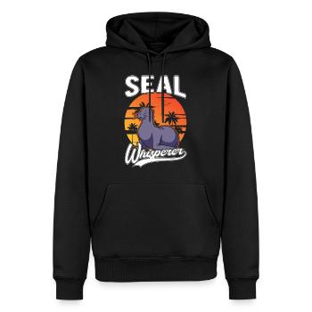 Seal Whisperer Sea Lion Whisperer Seal - Sweat à capuche Premium bio Homme - noir - Devant - Nico (187cm)