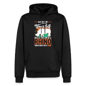 Nashorn Rhino Rhinozeros - Männer Premium Bio Hoodie - Schwarz - Vorne - Nico (187cm)