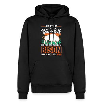 Soyez toujours vous-même Bison Buffalo Büffel - Sweat à capuche Premium bio Homme - noir - Devant - Nico (187cm)