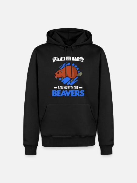 Biber Geschenk Biberdamm - Männer Premium Bio Hoodie - Schwarz