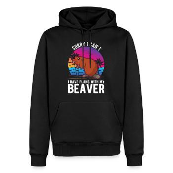 Cadeau Castor Beaver Dam Castor - Sweat à capuche Premium bio Homme - noir - Devant - Nico (187cm)
