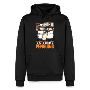 Warnung Pinguin Penguin Kaiserpinguin - Männer Premium Bio Hoodie - Schwarz - Vorne - Nico (187cm)