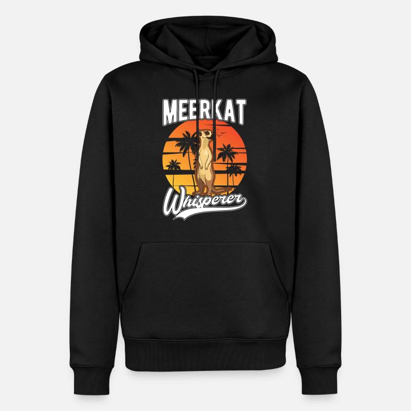 Erdmännchen Flüsterer Meerkat Whisperer - Sweat à capuche Premium bio Homme - noir