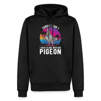 Pigeon Cadeau Pigeon Colombophile Élevage - Sweat à capuche Premium bio Homme - noir - Devant - Nico (187cm)