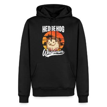 Hedgehog Whisper Hedgehog Whisperer - Sweat à capuche Premium bio Homme - noir - Devant - Nico (187cm)