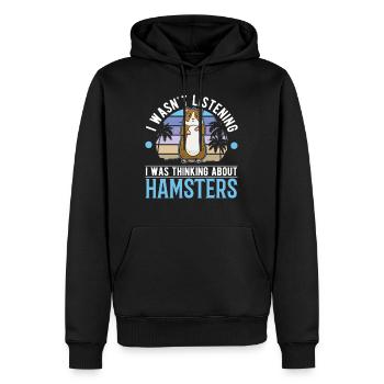 Hamster Geschenk Hamsterrad Goldhamster - Männer Premium Bio Hoodie - Schwarz - Vorne - Nico (187cm)