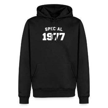 Lustiges Geburtstags-Special 1977 - Männer Premium Bio Hoodie - Schwarz - Vorne - Nico (187cm)