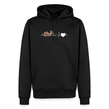 Schnecke Herzschlag - Männer Premium Bio Hoodie - Schwarz - Vorne - Nico (187cm)