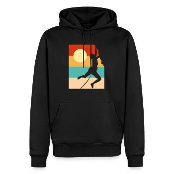 Nature Lover Mountain Climbing Hiking Adventure - Männer Premium Bio Hoodie - Schwarz - Vorne - Nico (187cm)