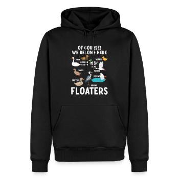 Lustige Tiere Vögel Schwimmer Wir gehören hierher - Männer Premium Bio Hoodie - Schwarz - Vorne - Nico (187cm)