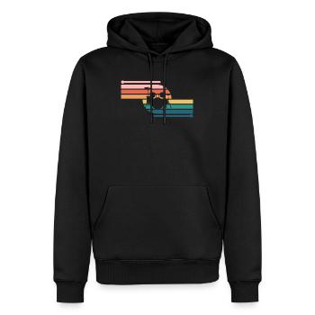 Retro Batteur Joueur Batterie Batteur - Sweat à capuche Premium bio Homme - noir - Devant - Nico (187cm)