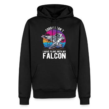 Falconer Cadeau Fauconnerner Fauconnernière - Sweat à capuche Premium bio Homme - noir - Devant - Nico (187cm)