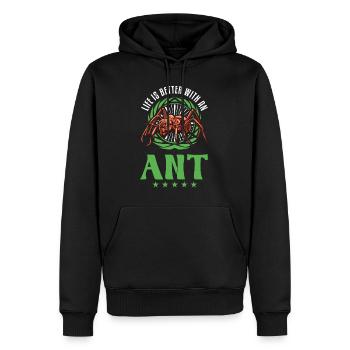 La vie est meilleure avec une fourmi de ferme de fourmis - Sweat à capuche Premium bio Homme - noir - Devant - Nico (187cm)