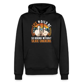 La vie serait si ennuyeuse sans Silkie Chickens - Sweat à capuche Premium bio Homme - noir - Devant - Nico (187cm)
