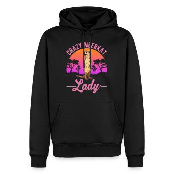 Dame suricate folle Erdmännchen - Sweat à capuche Premium bio Homme - noir - Devant - Nico (187cm)