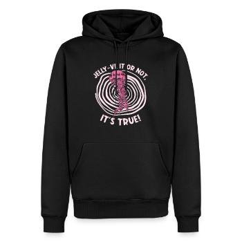 Fleurs de méduses enchevêtrées Natation Jeu de mots - Sweat à capuche Premium bio Homme - noir - Devant - Nico (187cm)