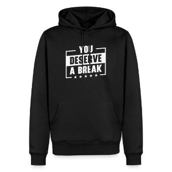 Serenity Staff Relax Inspirant - Sweat à capuche Premium bio Homme - noir - Devant - Nico (187cm)