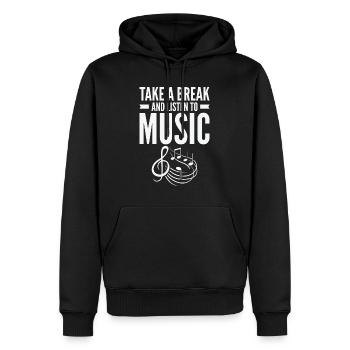 Serenity Music Lover Entspannende Pause - Männer Premium Bio Hoodie - Schwarz - Vorne - Nico (187cm)