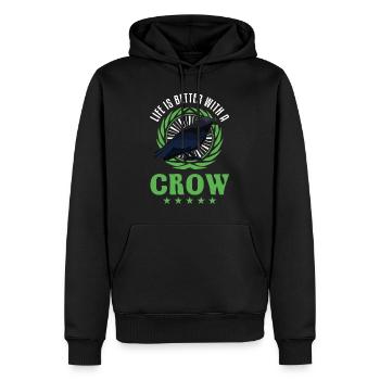 Life is better with a Crow Crow Raven Crow Crow - Men’s Premium Organic Hoodie - black - Front - Nico (187cm)