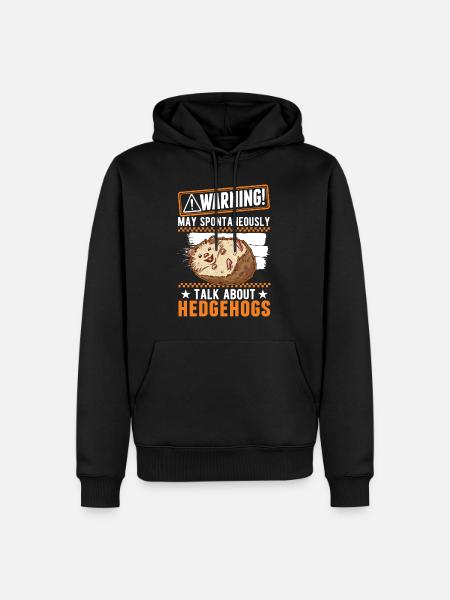 Warnung Igel Stacheligel - Männer Premium Bio Hoodie - Schwarz