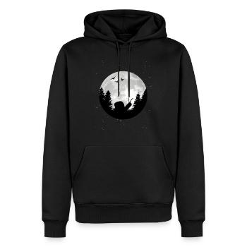 Schnecke Mond Weinbergschnecke - Männer Premium Bio Hoodie - Schwarz - Vorne - Nico (187cm)