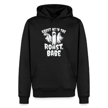 Halloween Ghost Line Art Kaffee Liebhaber - Männer Premium Bio Hoodie - Schwarz - Vorne - Nico (187cm)