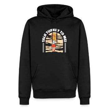 Funny Thanksgiving Season Cool Turkey Hilarious - Men’s Premium Organic Hoodie - black - Front - Nico (187cm)