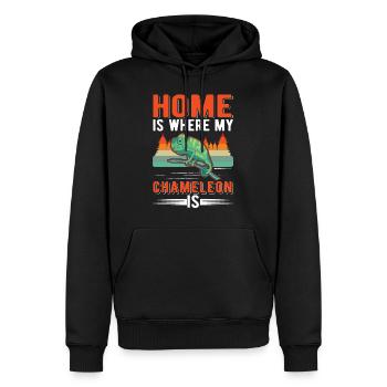 Chameleon Home Chameleon - Sweat à capuche Premium bio Homme - noir - Devant - Nico (187cm)