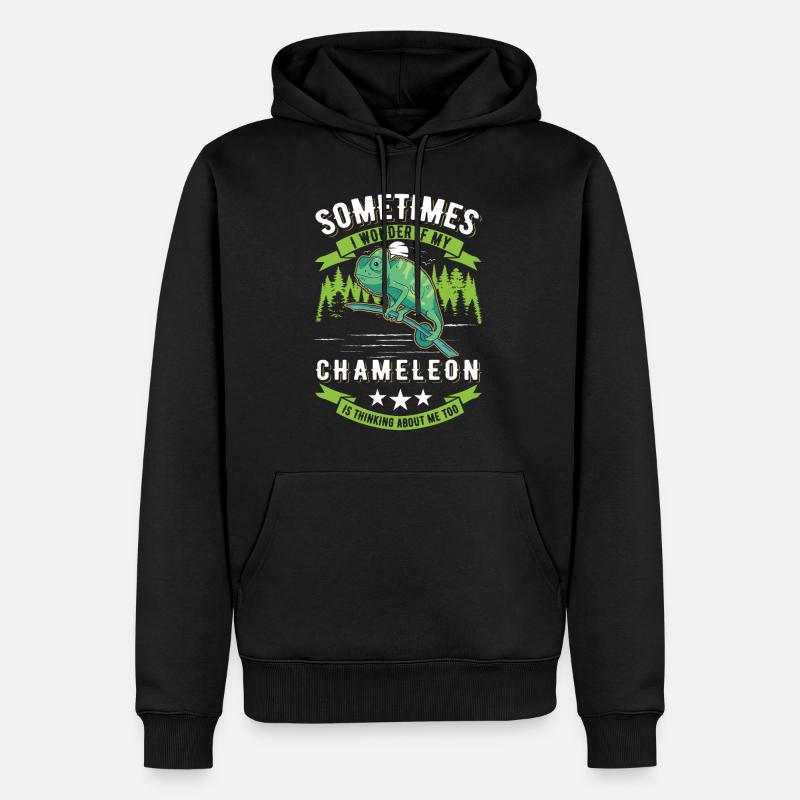 Chameleon Cadeau Caméléon - Sweat à capuche Premium bio Homme - noir